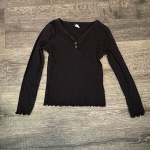 Old Navy Girl Ribbed Long Sleeve Top